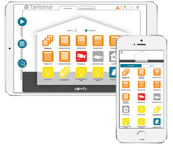 TaHoma® Darstellung auf Smarthome und Tablet