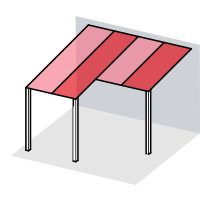 Pultdach mit Dachrinnenversatz